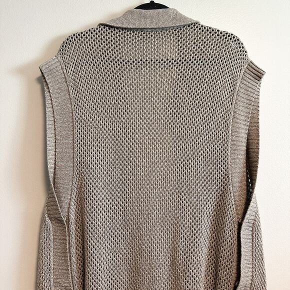 Lafayette 148 Open Knit Side Button Open Knit Open Front Cardigan Size M - Picture 8 of 10